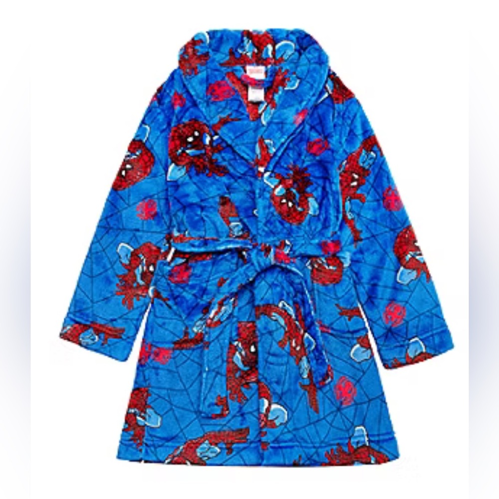 Disney Blue and Red Spider-Man Kids Plush Robe